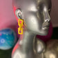 Aretes cadenas amarillas